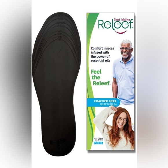 RELEEF DIRECT SOLUTIONS Cracked Heel Relief Infused Insoles, NIB - Picture 1 of 8